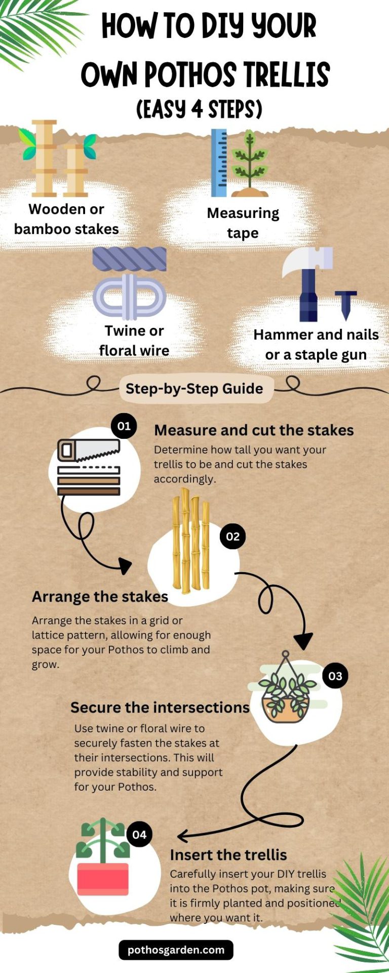 How to DIY Your Own Pothos Trellis (Easy 4 Steps)